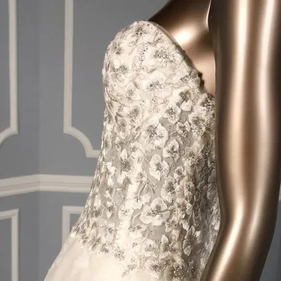 FRANCESCA MIRANDA Couture Gaelle Strapless Aline Ballgown Wedding Dress Gown 10